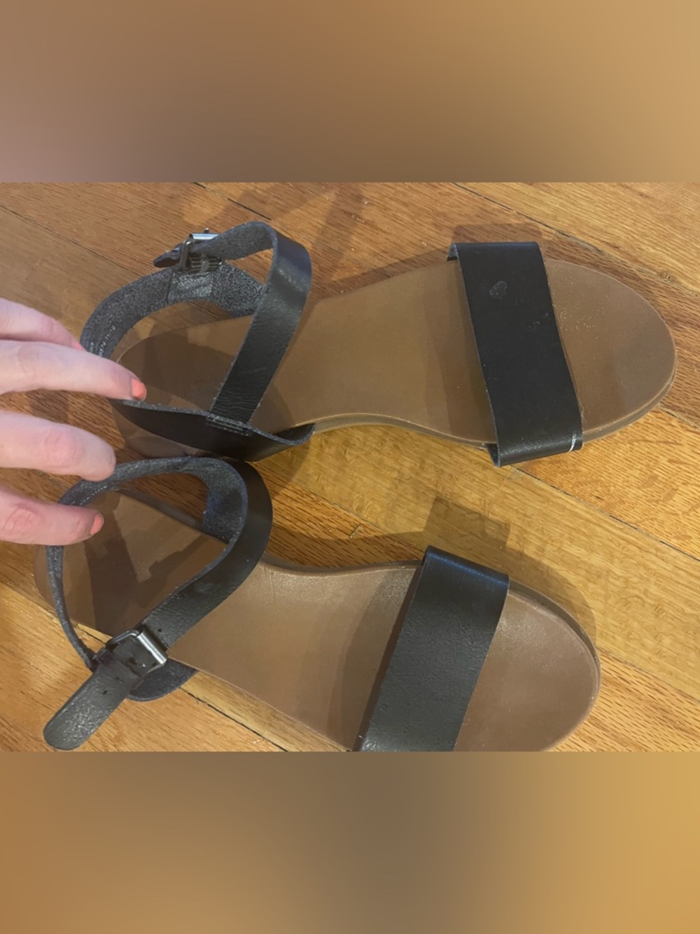 Universal Thread Black Two-Strap Ankle Sandals